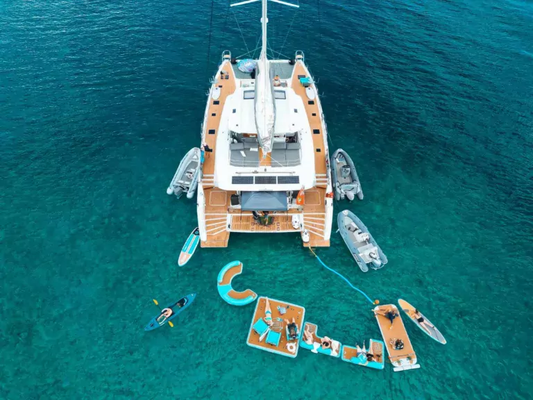 Charter Catamaran MY TY Accommodates 8 guests in 4 ensuite cabins. All Inclusive week charters in the BVI starting at $56,000. Full Crew onboard.