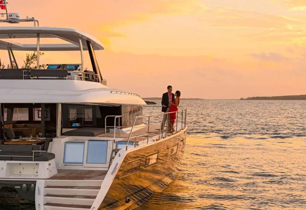 Charter Catamaran ULTRA Accommodates 8 guests in 4 cabins. All Inclusive week charters in the BVI starting at $40,000. Full Crew, Captain & Chef onboard.