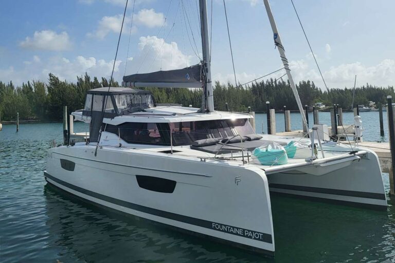 Charter Catamaran VIVE L'AMOUR Accommodates 4 guests in 2 cabins. All Inclusive week charters in the BVI starting at $12,000. Captain & Chef Onboard.
